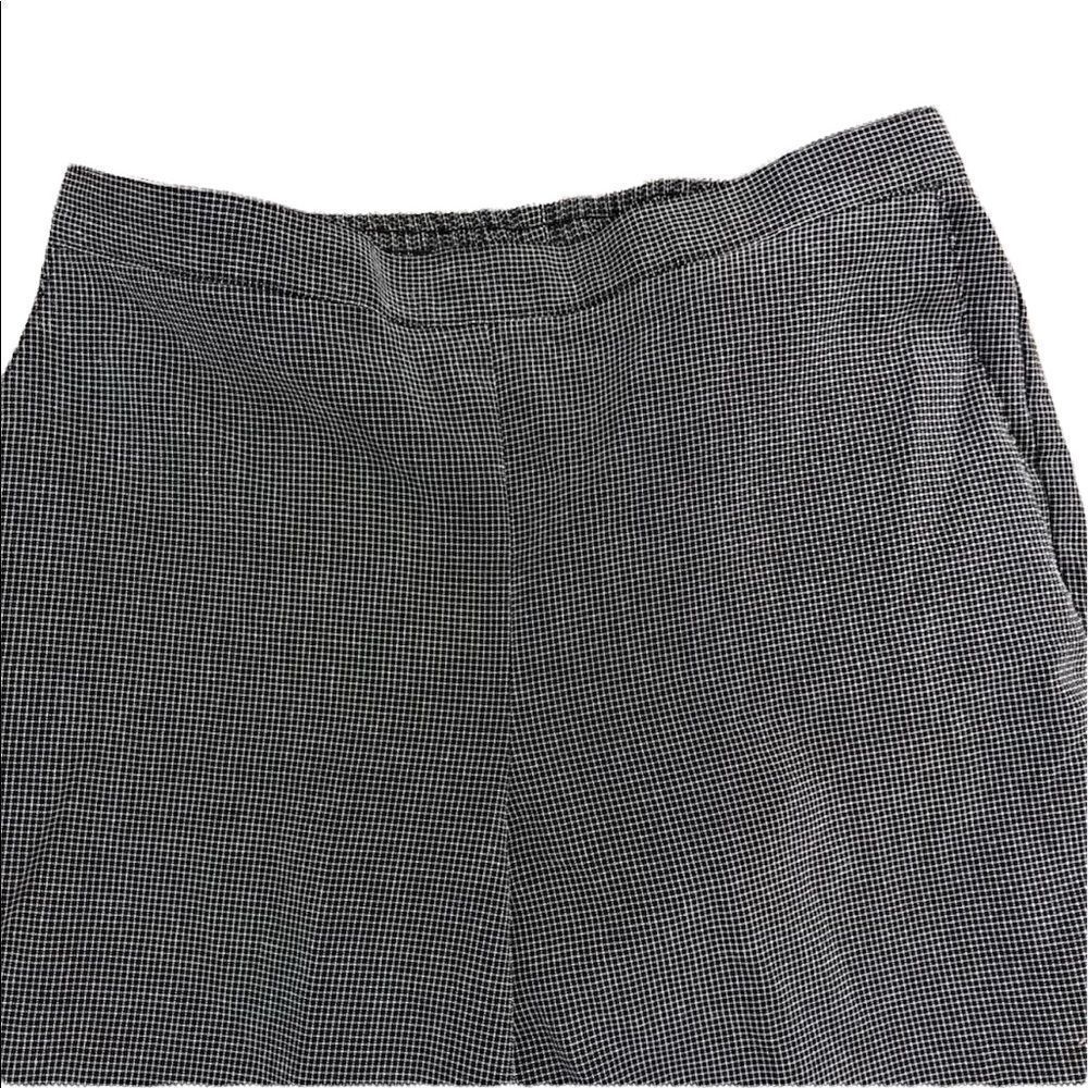 ALFRED DUNNER Black & White Plaid Trousers W/ Side Pockets & Elastic Back SZ 10P - Picture 3 of 5